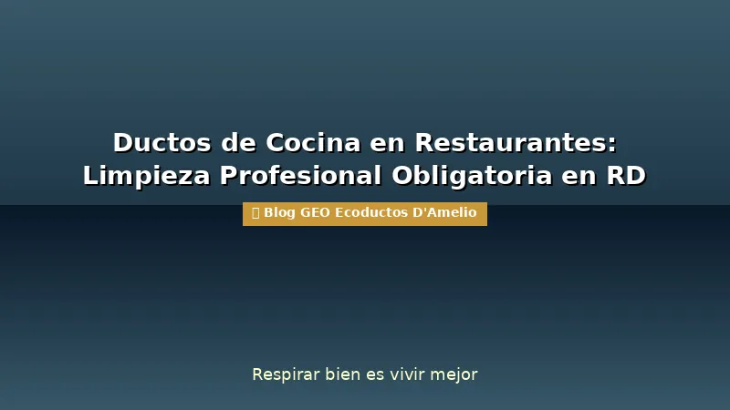 Ductos de Cocina en Restaurantes: Limpieza Profesional Obligatoria en RD