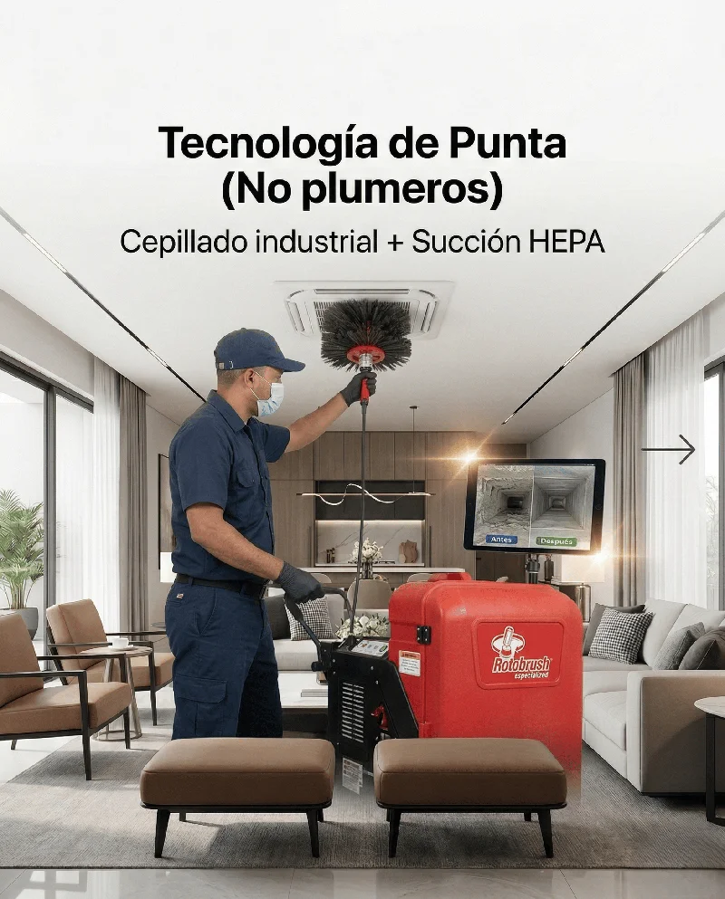 Rotobrush HEPA en acción
